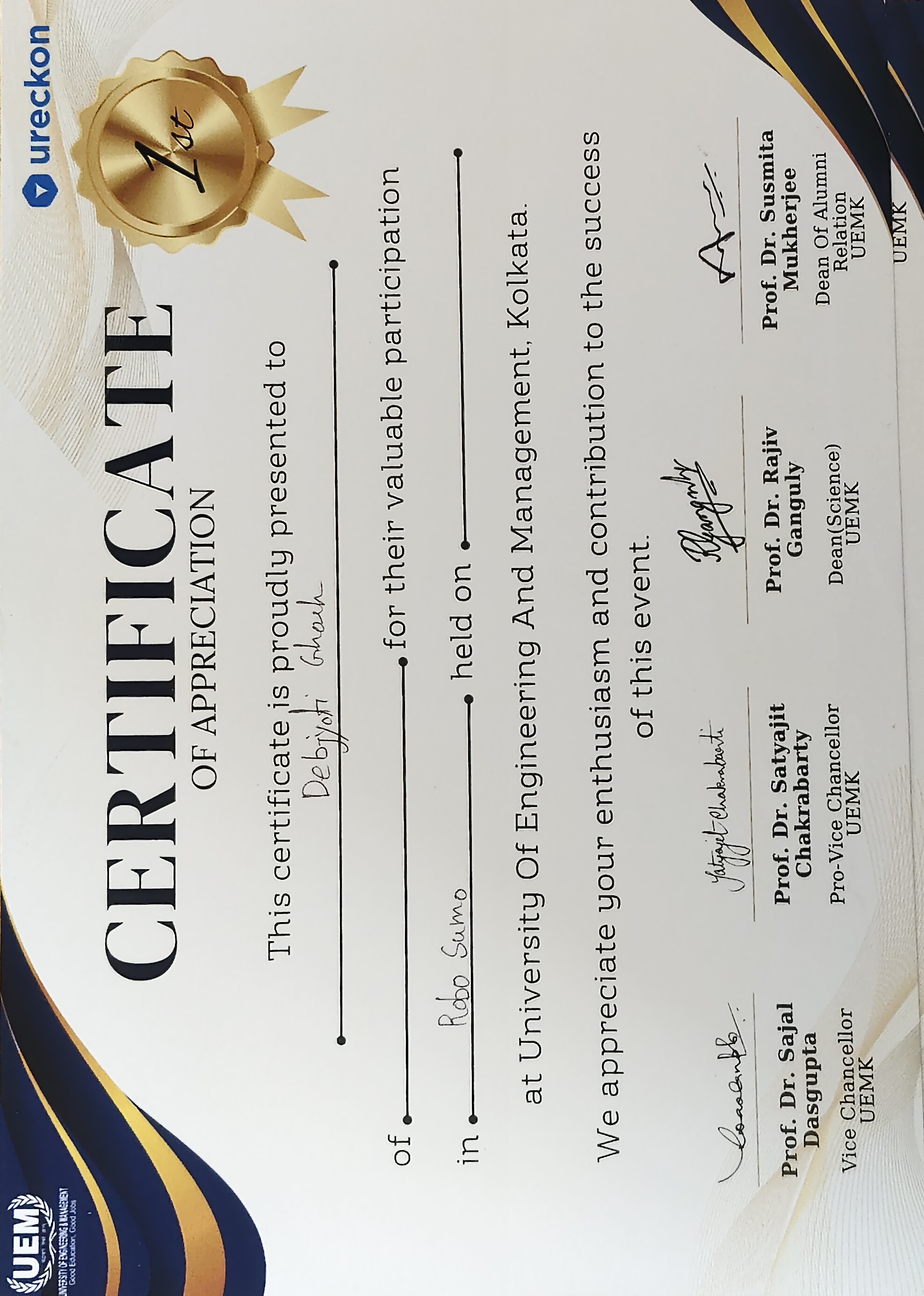 URECKON Direction – 1st Place